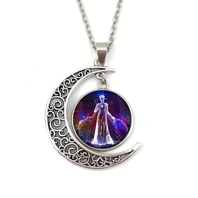 Constellation Moon Necklace Pendant XD21