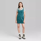Corduroy Dungaree Mini Dress XD21
