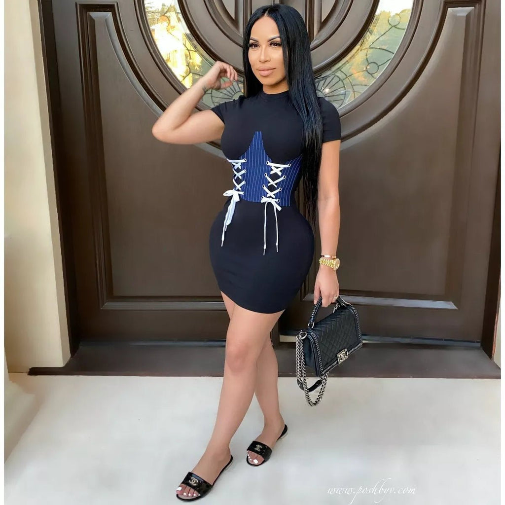 Corset Mini T-Shirt Dress XD21