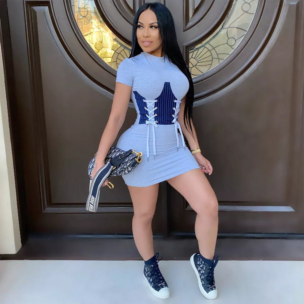 Corset Mini T-Shirt Dress XD21