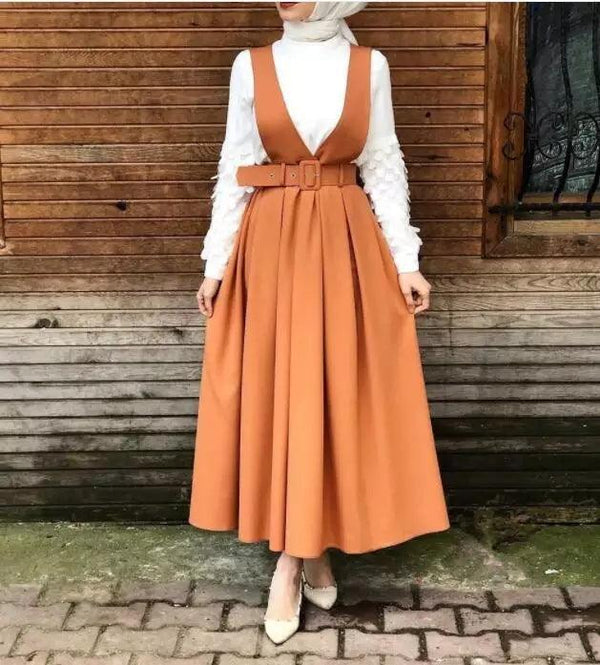 Women's Pinafore Dungaree Maxi Dress