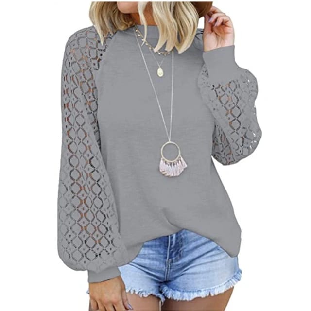 Crochet Puff Sleeve Stylish Top XD21