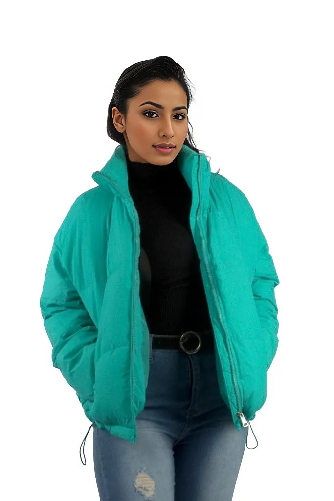 Crop Padded Winter Pocket Jacket XD21