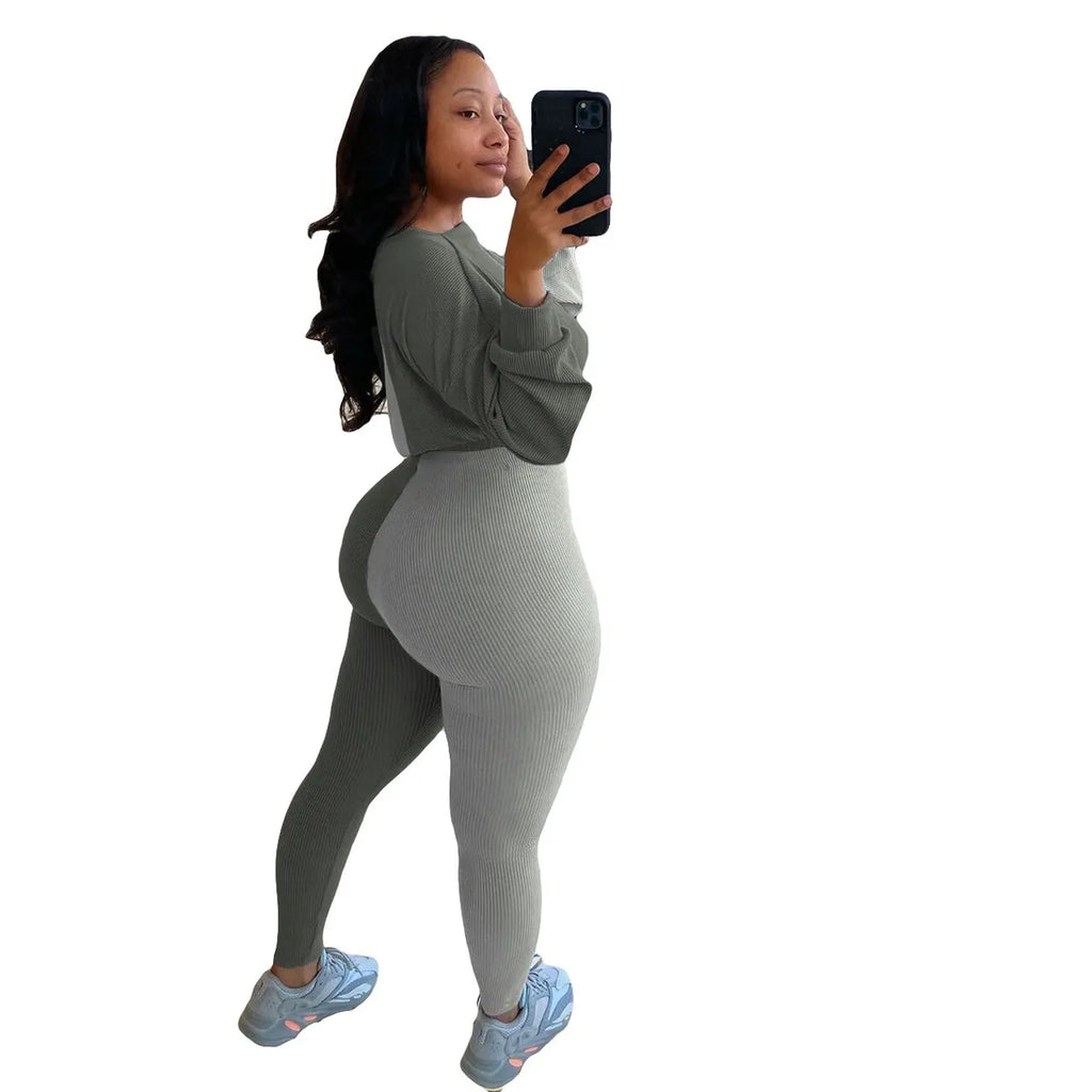 Crop Top Colourblock Two Piece Tracksuit set XD21