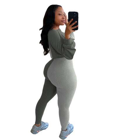 Crop Top Colourblock Two Piece Tracksuit set XD21