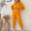 Crop Top Hoodie and Tracksuit Pants Set XD21