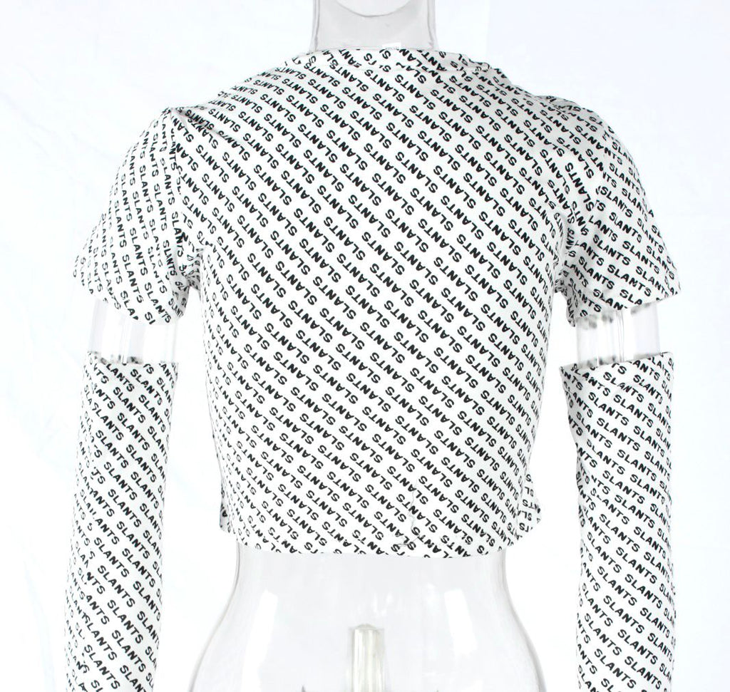 Crop Top With Arm Sleeves Set XD21