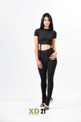 2pcs short top and tight pants suit - XD21