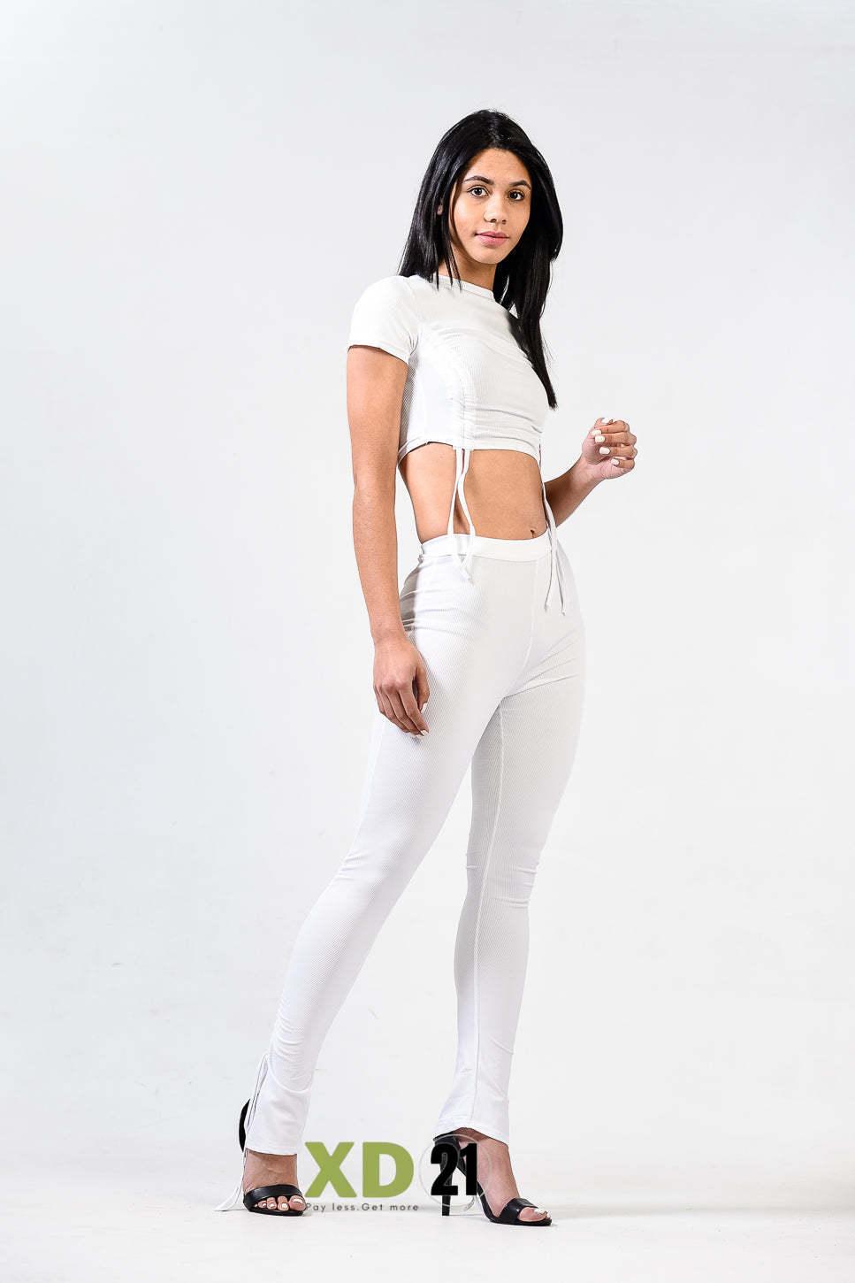 2pcs short top and tight pants suit - XD21