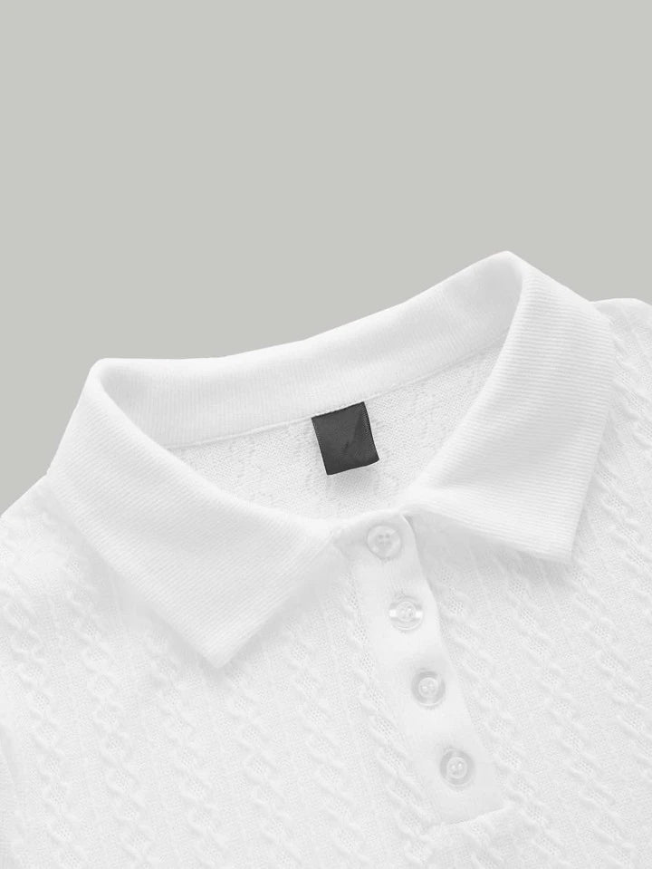 Cropped Tennis Polo Knitted Crop Top XD21