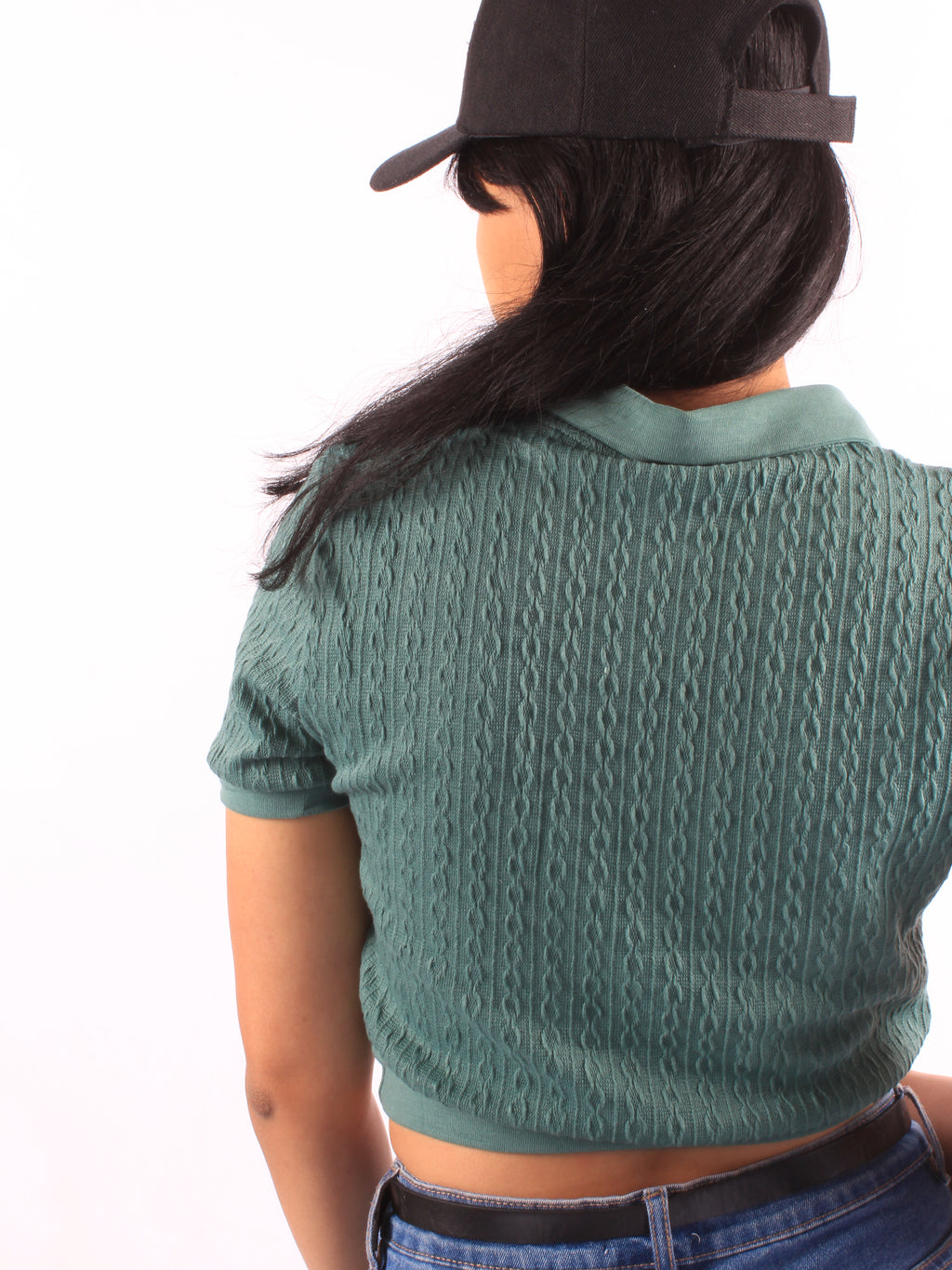 Cropped Tennis Polo Knitted Crop Top XD21