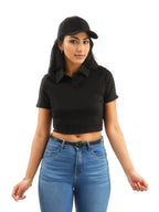 Cropped Tennis Polo Knitted Crop Top XD21