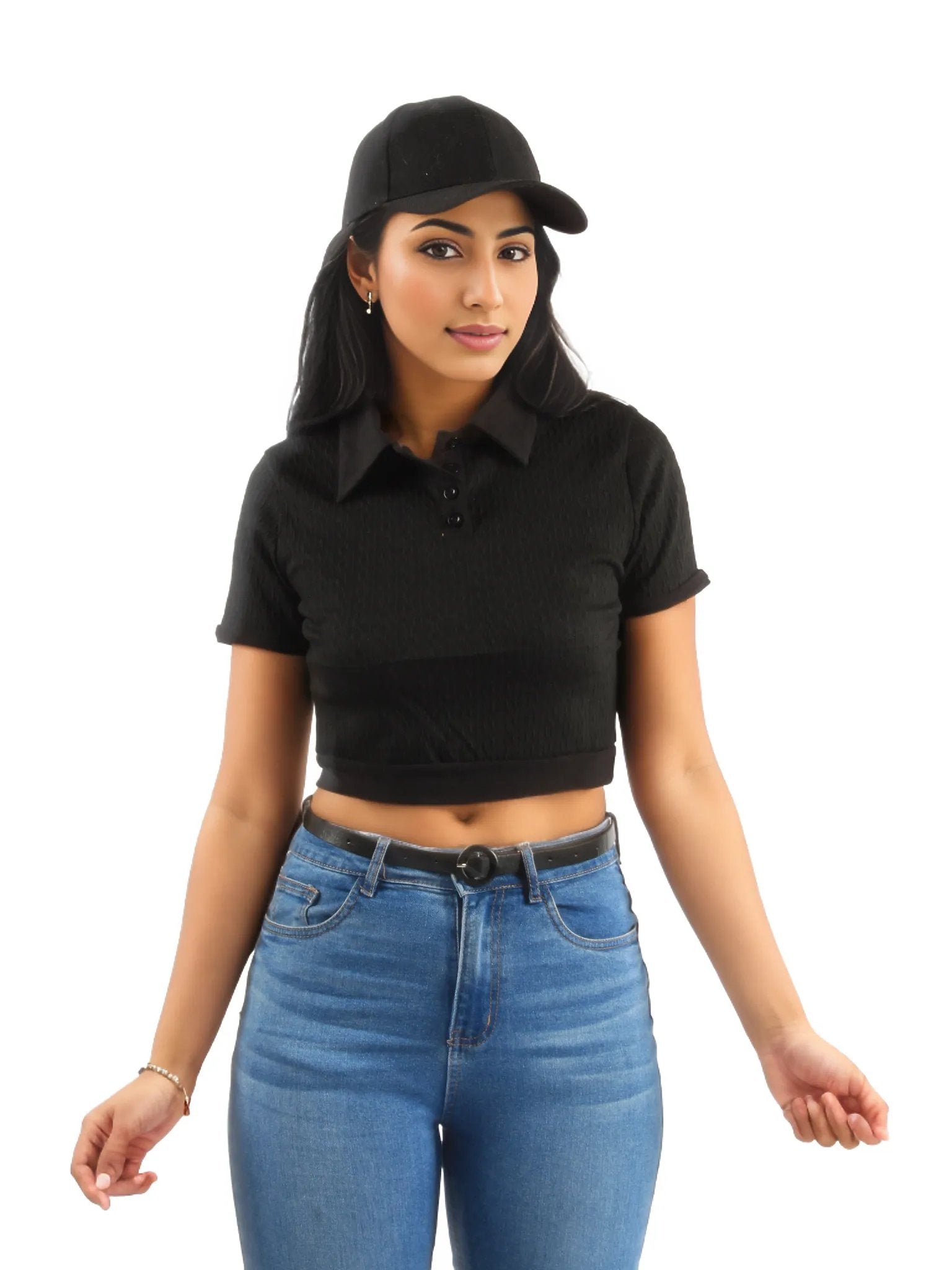 Cropped Tennis Polo Knitted Crop Top XD21