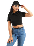 Cropped Tennis Polo Knitted Crop Top XD21