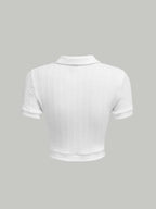 Cropped Tennis Polo Knitted Crop Top XD21