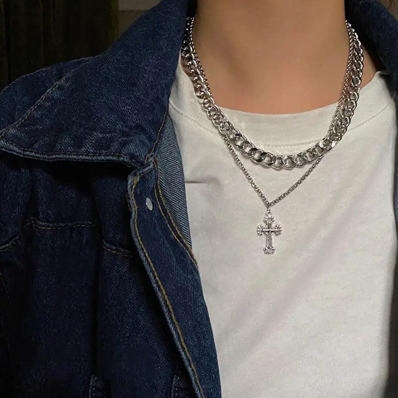 Cross Cuban Chain Pendant Necklace - XD21