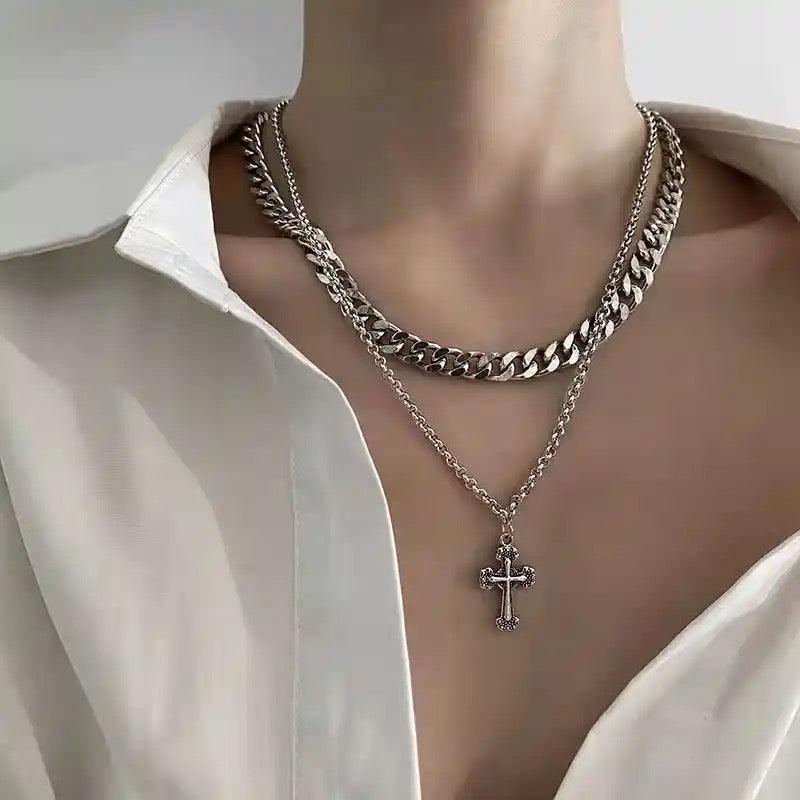 Cross Cuban Chain Pendant Necklace - XD21