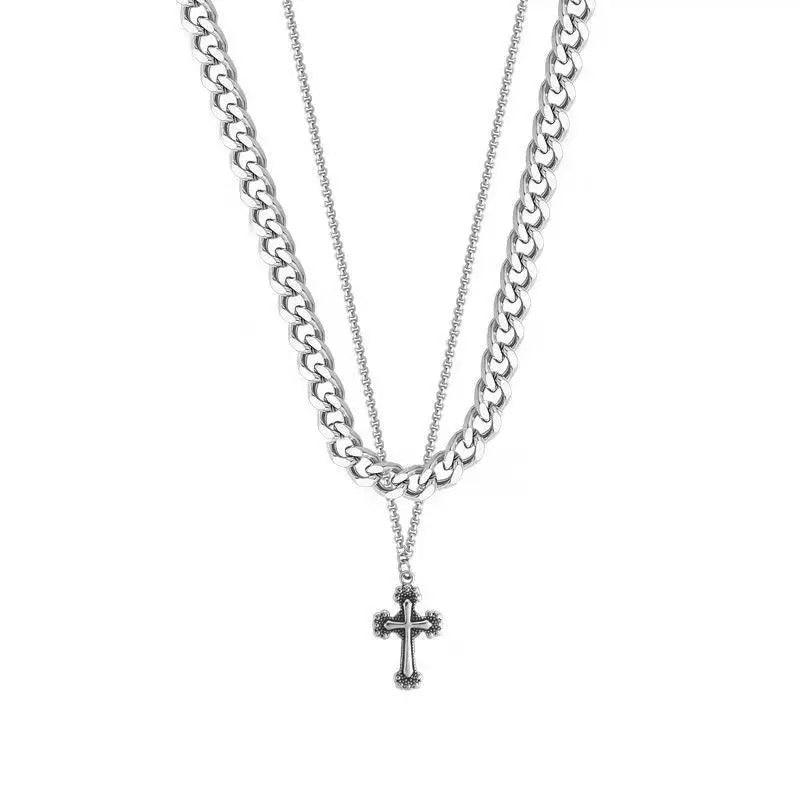 Cross Cuban Chain Pendant Necklace - XD21