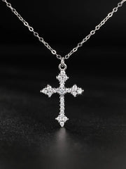 Cubic Zirconia Cross Pendant Necklace XD21