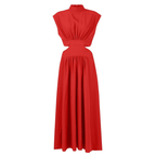Cut Out Back Elastic Maxi Dress