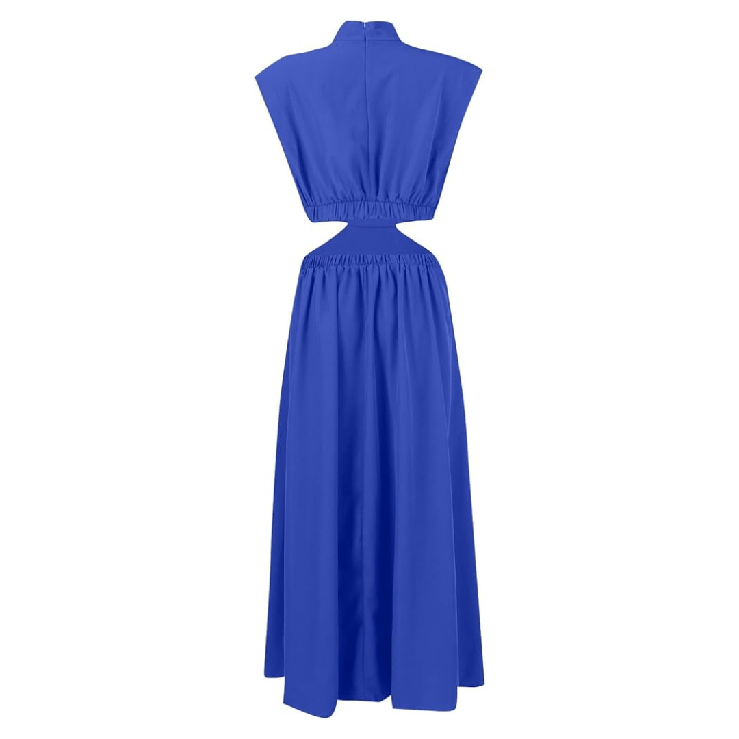 Cut Out Back Elastic Maxi Dress