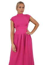 Cut Out Back Elastic Maxi Dress