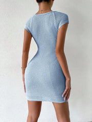 Cut Out Drawstring Front Bodycon Dress XD21