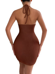 Cut Out Waist Mini Bodycon Dress XD21