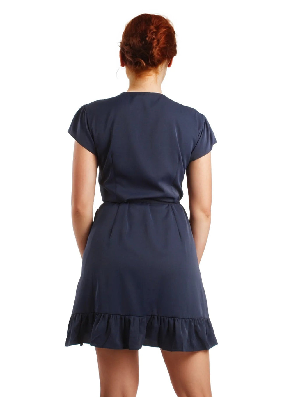 Cute Frill Solid Wrap Mini Dress XD21