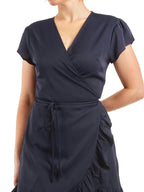 Cute Frill Solid Wrap Mini Dress XD21