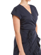 Cute Frill Solid Wrap Mini Dress XD21