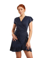 Cute Frill Solid Wrap Mini Dress XD21