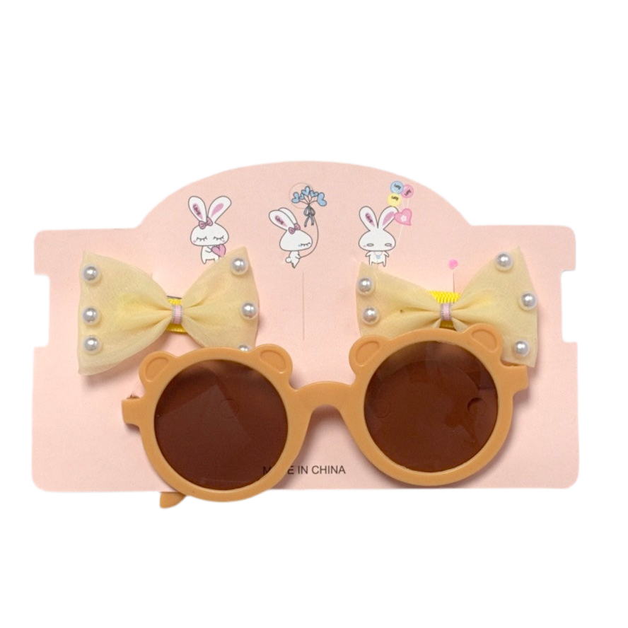 Kids' Cute Bow Sunglasses Set - Fun & Stylish Eye Protection