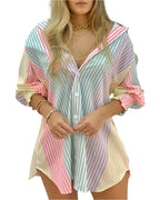 Patterned Frilled Long Sleeve Shirt – Elegant & Stylish Blouse