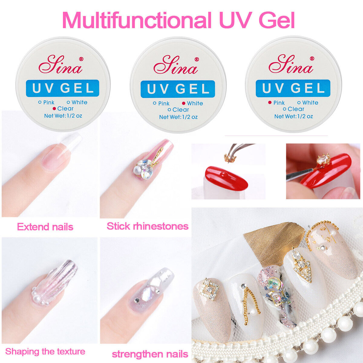 High-Quality Sina UV Gel for Nails - White