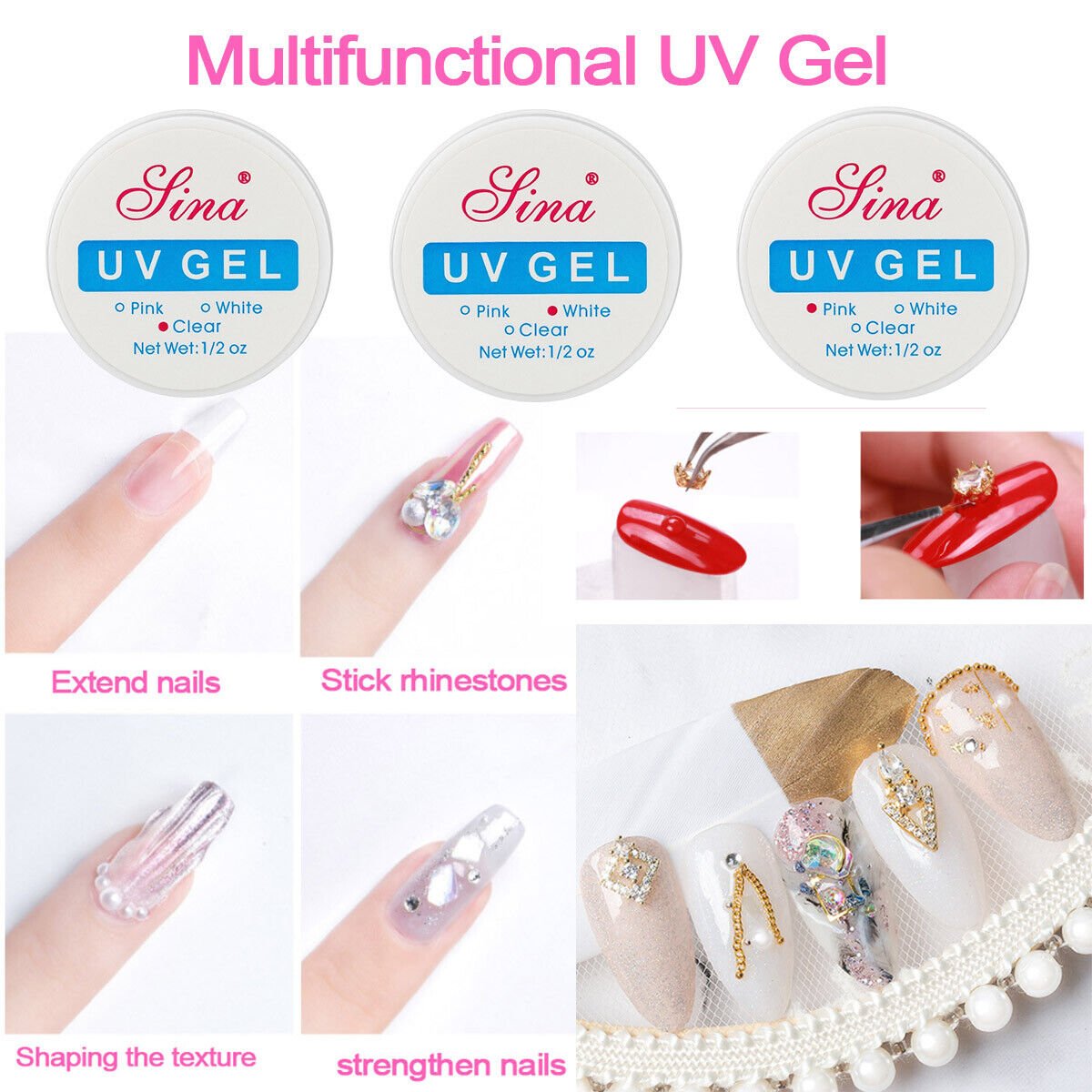 High-Quality Sina UV Gel for Nails - White