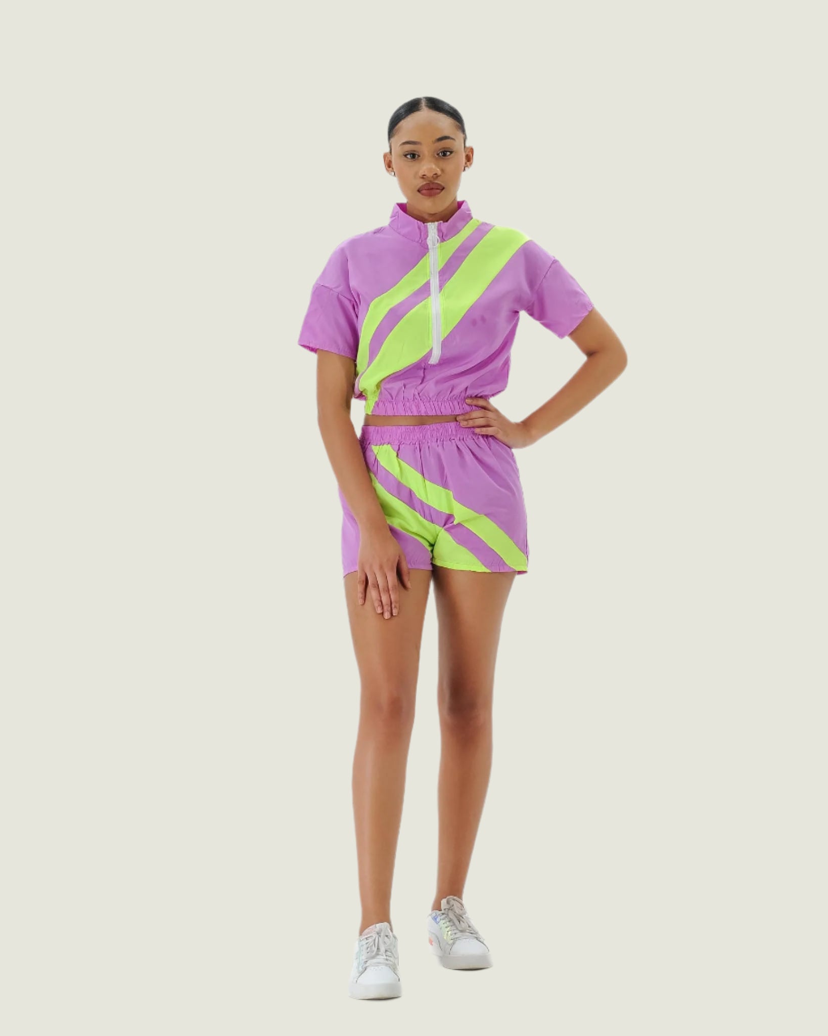 Futuristic Sport Luxe Athleisure Two Piece Set –  Semi Sheer Workout & Streetwear Outfit