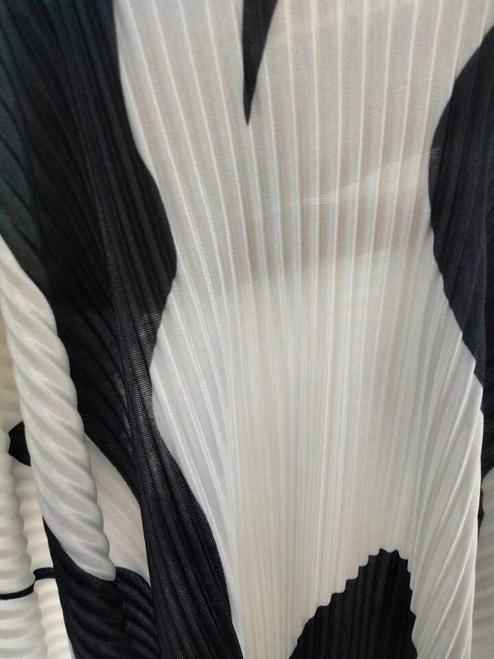 Abstract Print Maxi Skirt - High-Waisted & Flared
