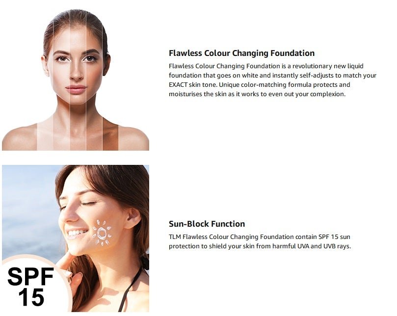 TLM Colour Changing Foundation 40ml - Adaptive Shade & Flawless Finish