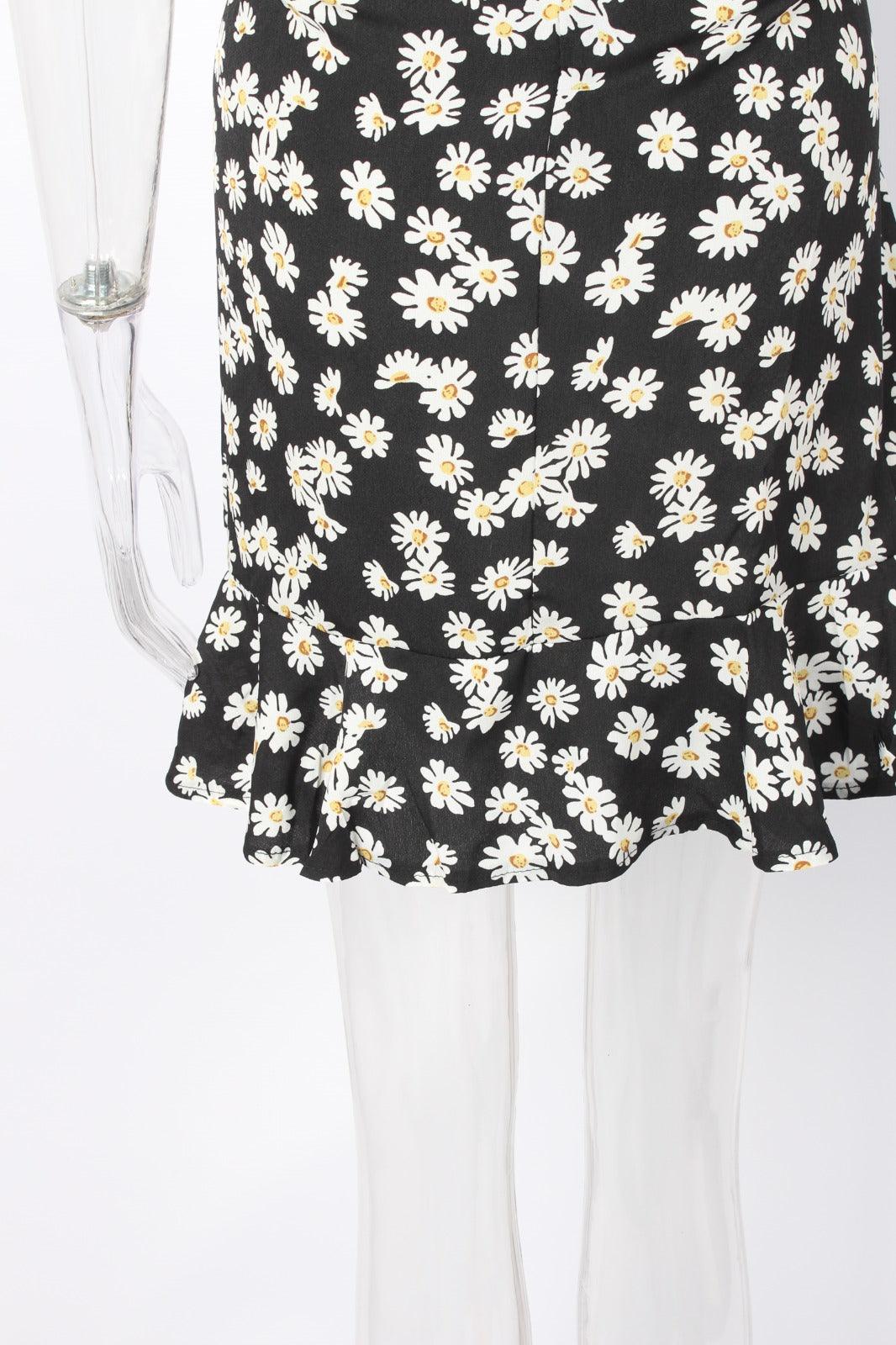 Daisy Drawstring Puff Sleeve Mini Dress - XD21