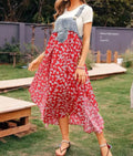 Daisy Dungaree Asymmetrical Maxi Dress XD21