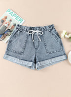 Denim Shorts with Drawstring XD21