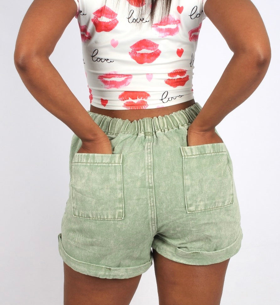 Denim Shorts with Drawstring XD21