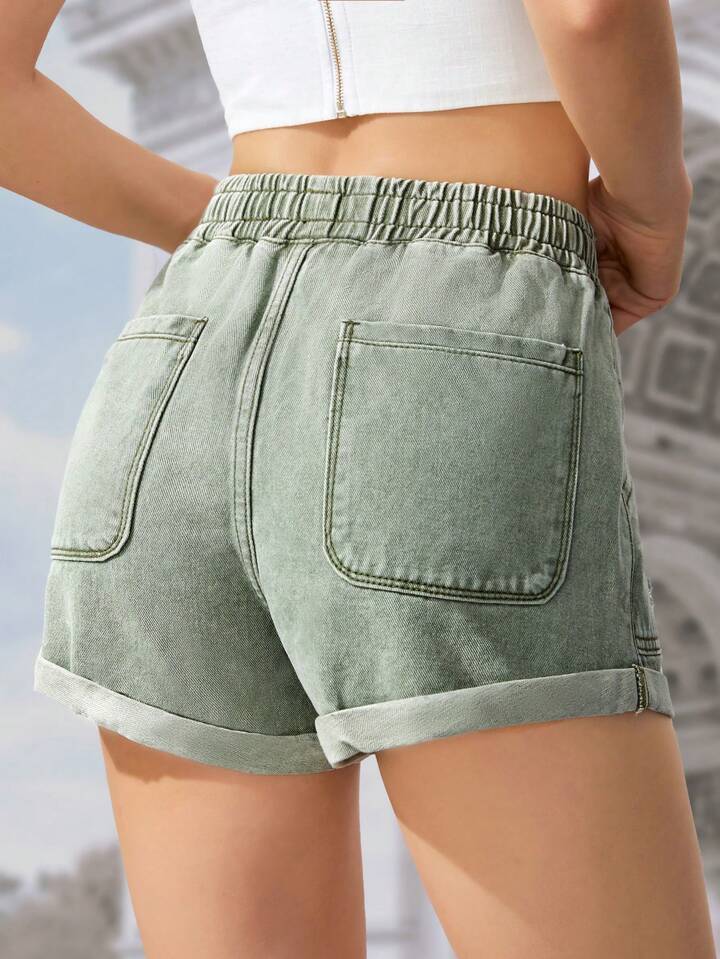 Denim Shorts with Drawstring XD21