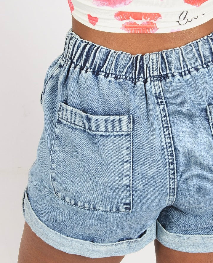 Denim Shorts with Drawstring XD21