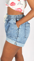 Denim Shorts with Drawstring XD21