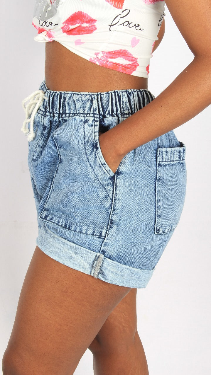 Denim Shorts with Drawstring XD21