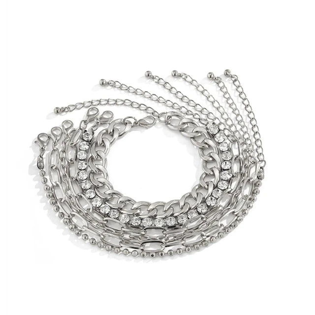 Diamond Chain Twisted Bracelet Set 6pc XD21