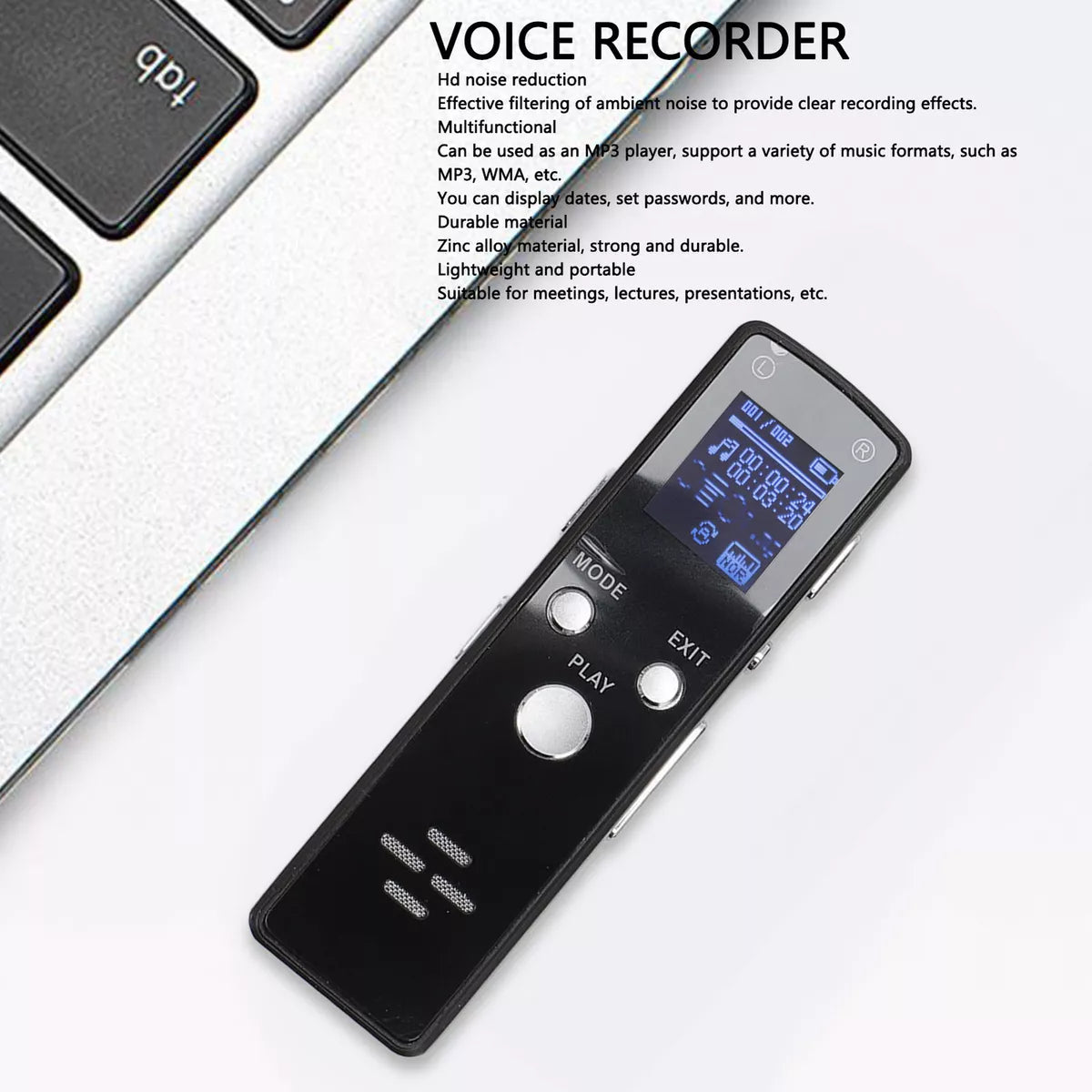 Digital Voice Recorder Portable Tape Recorder MP3 Player 8GB XD21