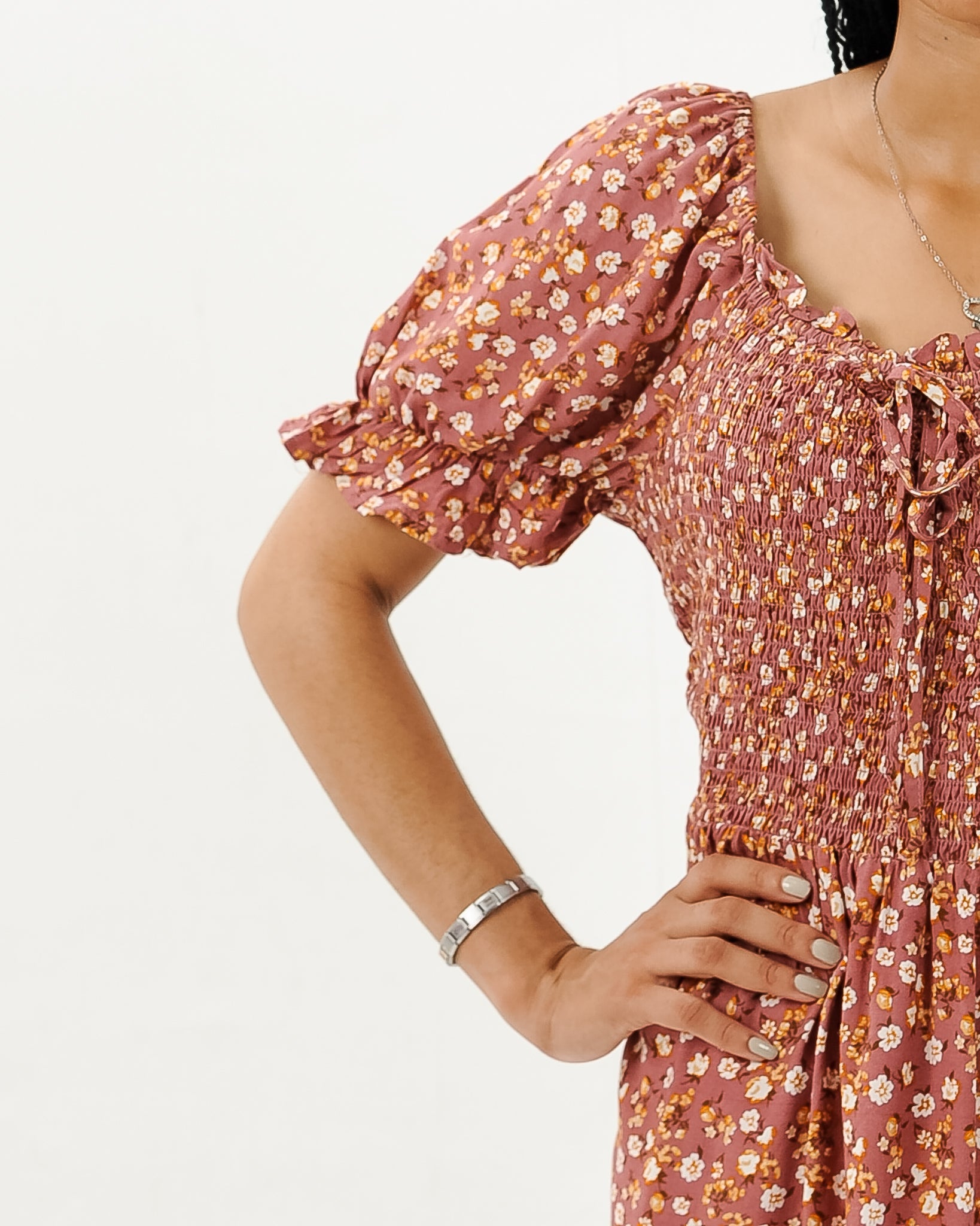 Ditsy Floral Mini Puff Sleeve Dress XD21